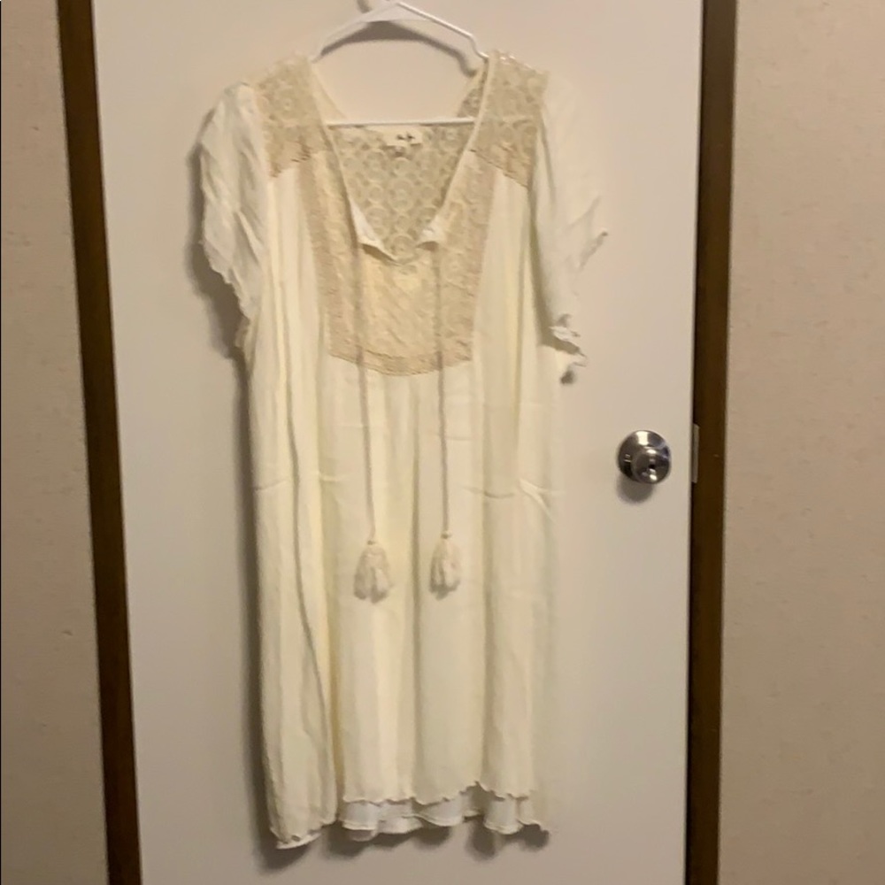 Boho Ivory Mini Dress